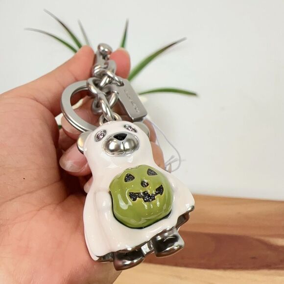 NWT Coach Halloween Ghost Bear Bag‎ Charm - Picture 4 of 6